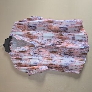 Stylish Women's Pink and Brown Blouse NWOT